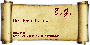 Boldogh Gergő névjegykártya